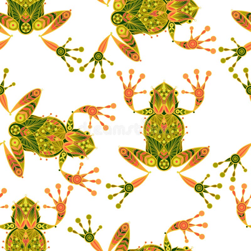 Modelo inconsútil del vector con las ranas ilustración del vector Modelo inconsútil del vector con las ranas ilustración del vector