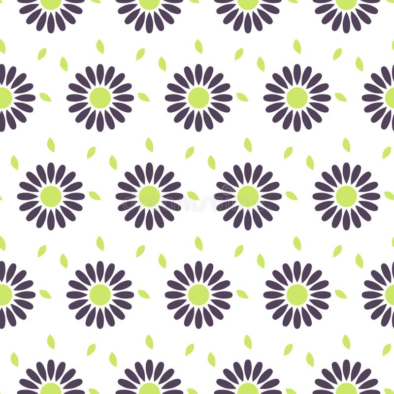 Modelo inconsútil del vector de la manzanilla de la margarita stock de ilustración Modelo inconsútil del vector de la manzanilla de la margarita stock de ilustración