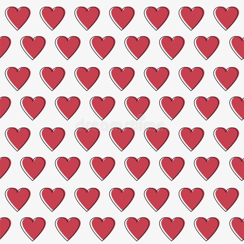 Modelo inconsútil del vector de los corazones simples Fondo del día de tarjetas del día de San Valentín Diseño plano ilustración del vector