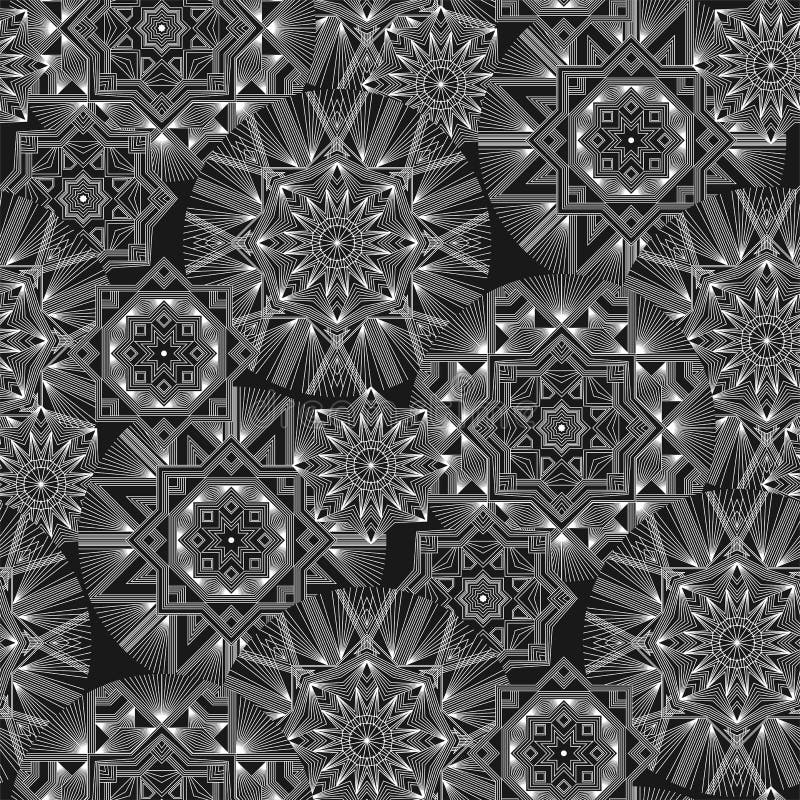 Modelo incons?til del vector monocrom?tico geom?trico de las flores libre illustration Modelo incons?til del vector monocrom?tico geom?trico de las flores libre illustration