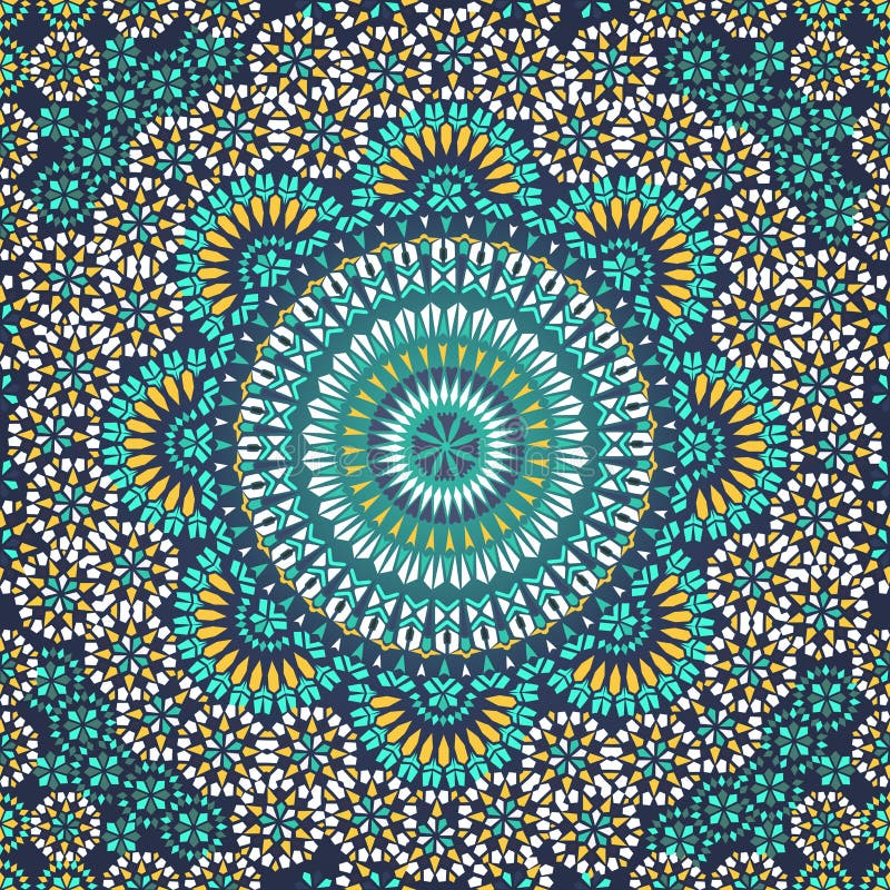 Modelo inconsútil en estilo étnico del mosaico. stock de ilustración Modelo inconsútil en estilo étnico del mosaico. stock de ilustración