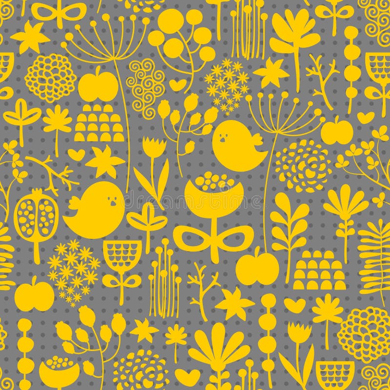 Modelo inconsútil floral con los pequeños pájaros lindos. ilustración del vector Modelo inconsútil floral con los pequeños pájaros lindos. ilustración del vector