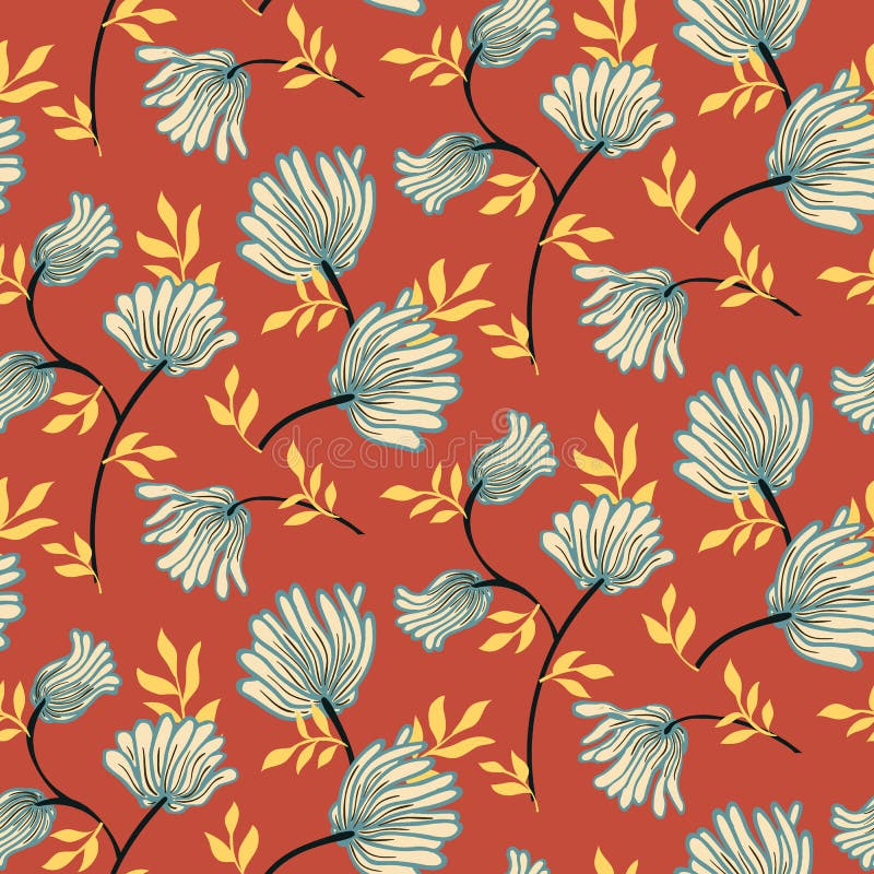 Modelo inconsútil floral del vector con las flores del vintage Fondo moderno elegante del verano ilustración del vector Modelo inconsútil floral del vector con las flores del vintage Fondo moderno elegante del verano ilustración del vector