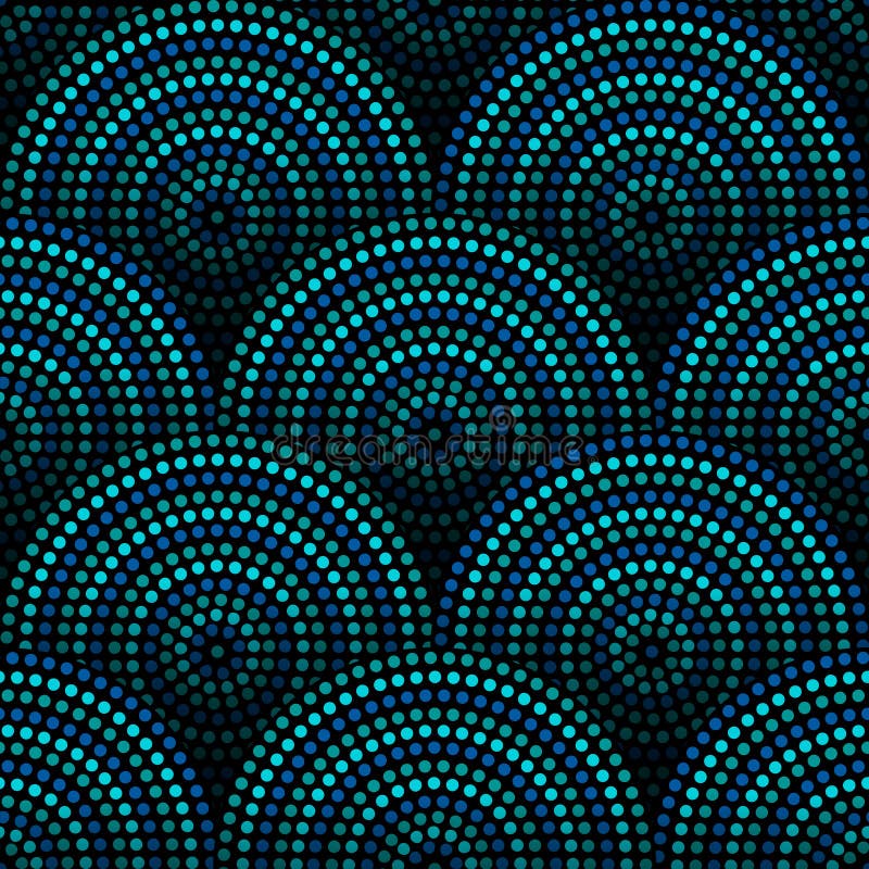 Modelo inconsútil geométrico aborigen australiano de los círculos concéntricos del arte en azul y negro, vector ilustración del vector Modelo inconsútil geométrico aborigen australiano de los círculos concéntricos del arte en azul y negro, vector ilustración del vector