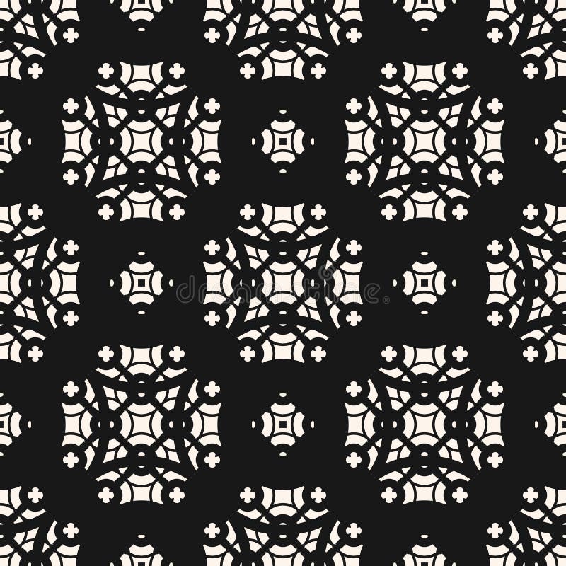 Modelo inconsútil geométrico monocromático floral del extracto del vector en estilo oriental ilustración del vector Modelo inconsútil geométrico monocromático floral del extracto del vector en estilo oriental ilustración del vector