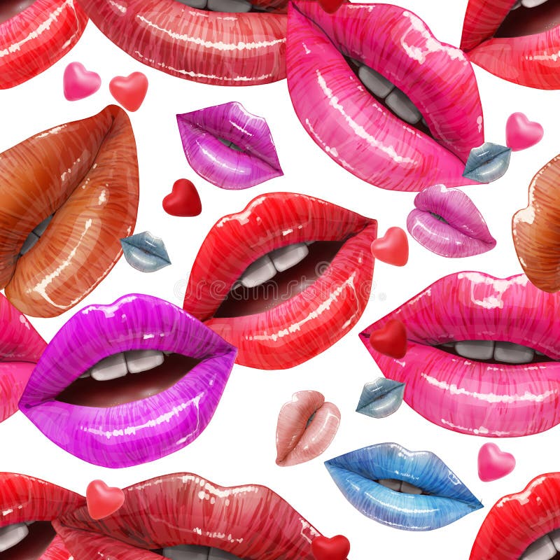 Modelo inconsútil hecho de labios atractivos libre illustration Modelo inconsútil hecho de labios atractivos libre illustration