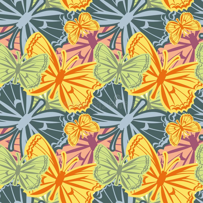 Modelo inconsútil hermoso con las mariposas ilustración del vector Modelo inconsútil hermoso con las mariposas ilustración del vector