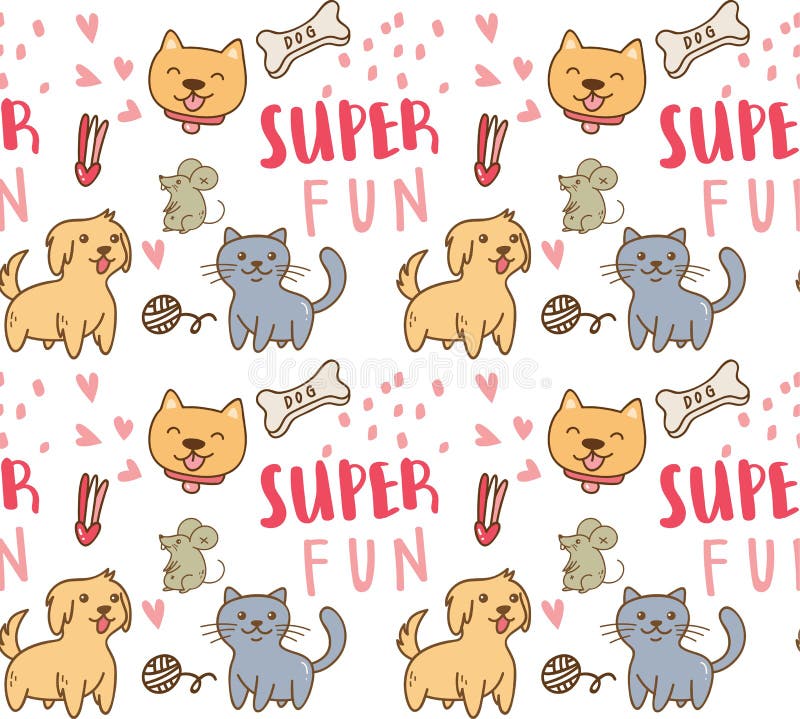 Modelo incons?til lindo del perro, del gato y del rat?n libre illustration Modelo incons?til lindo del perro, del gato y del rat?n libre illustration
