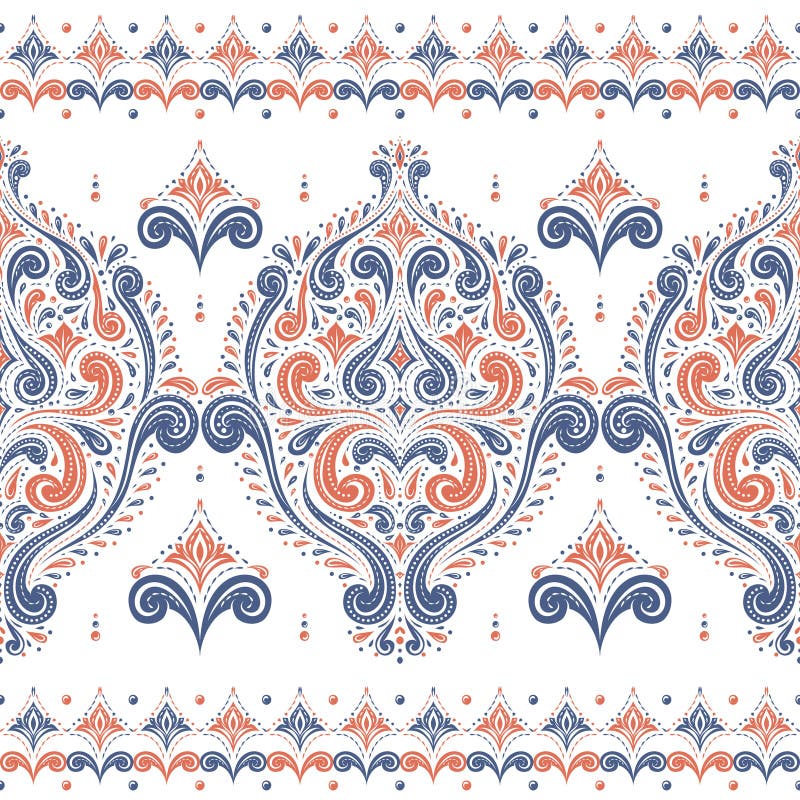 Modelo inconsútil ornamental azul y anaranjado Vintage, elementos de Paisley Ornamento Adornos tradicionales, étnicos, turcos, in libre illustration Modelo inconsútil ornamental azul y anaranjado Vintage, elementos de Paisley Ornamento Adornos tradicionales, étnicos, turcos, in libre illustration