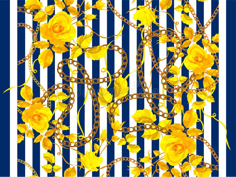 Modelo inconsútil pelado con las cadenas y las rosas Remiendo floral del vector para la tela, bufanda libre illustration Modelo inconsútil pelado con las cadenas y las rosas Remiendo floral del vector para la tela, bufanda libre illustration