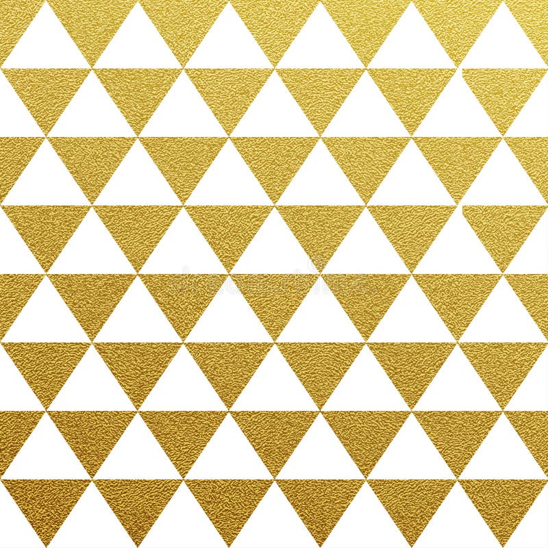 Gold glittering seamless pattern of triangles on white background. Gold glittering seamless pattern of triangles on white background