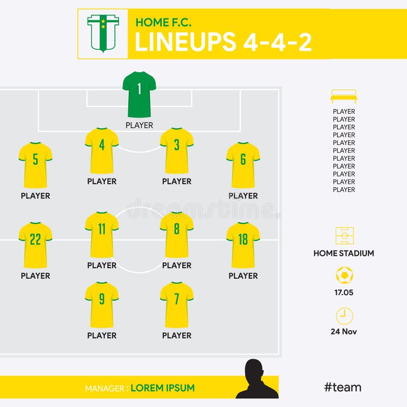 Infográfico Formação Jogos Futebol Futebol Conjunto Posição Jogador Futebol  Futebol imagem vetorial de tond.ruangwit@gmail.com© 414351924