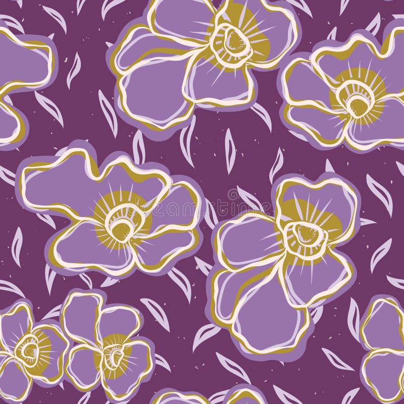 Modelo intrépido bonito de las floraciones del pensamiento de la flor Repetición inconsútil libre illustration Modelo intrépido bonito de las floraciones del pensamiento de la flor Repetición inconsútil libre illustration