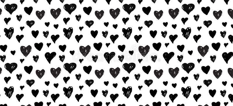 Modelo a mano del garabato con los corazones plantilla de la bandera ilustración del vector Modelo a mano del garabato con los corazones plantilla de la bandera ilustración del vector