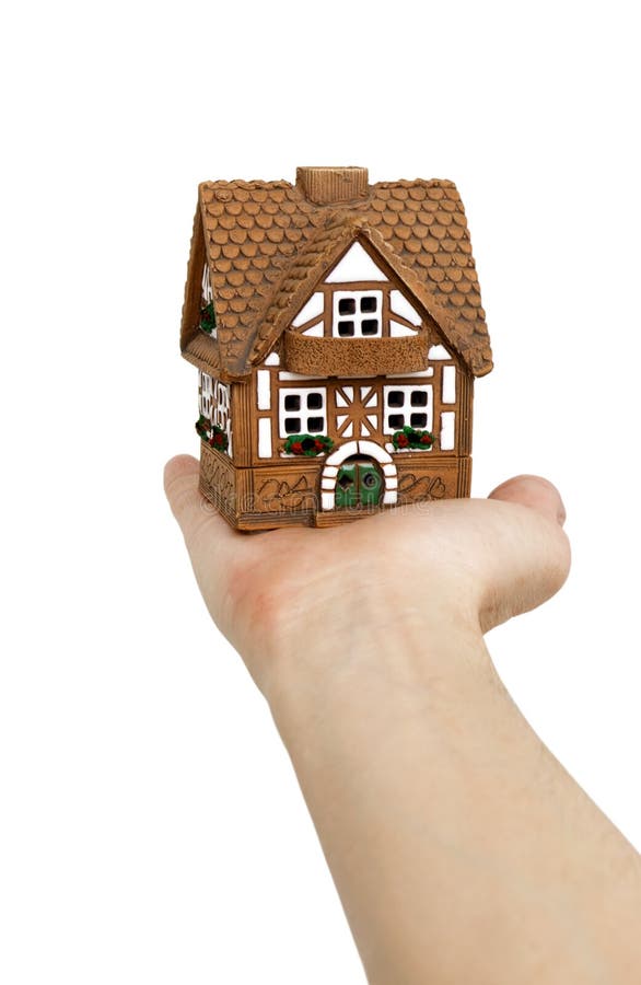 Modelo miniatura de una casa encendido fotos de archivo