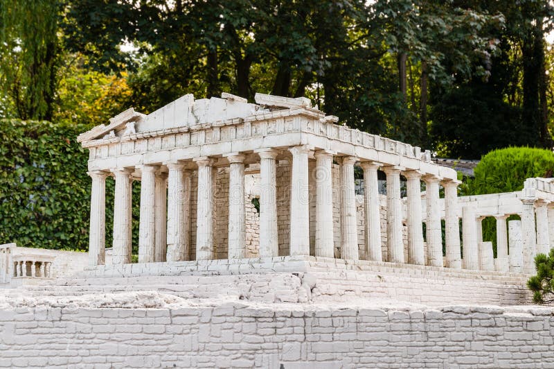 Modelo miniatura detallado del Parthenon en la acrópolis, Atenas imagenes de archivo