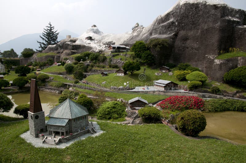Modelo miniatura en mini parque imagen de archivo