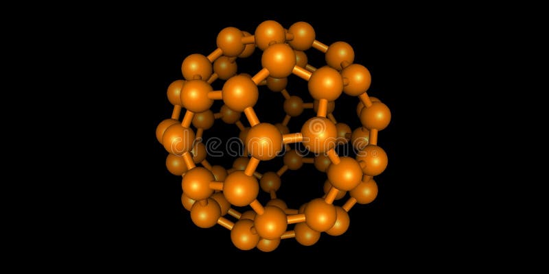 Modelo molecular de bola buchosa ilustração stock