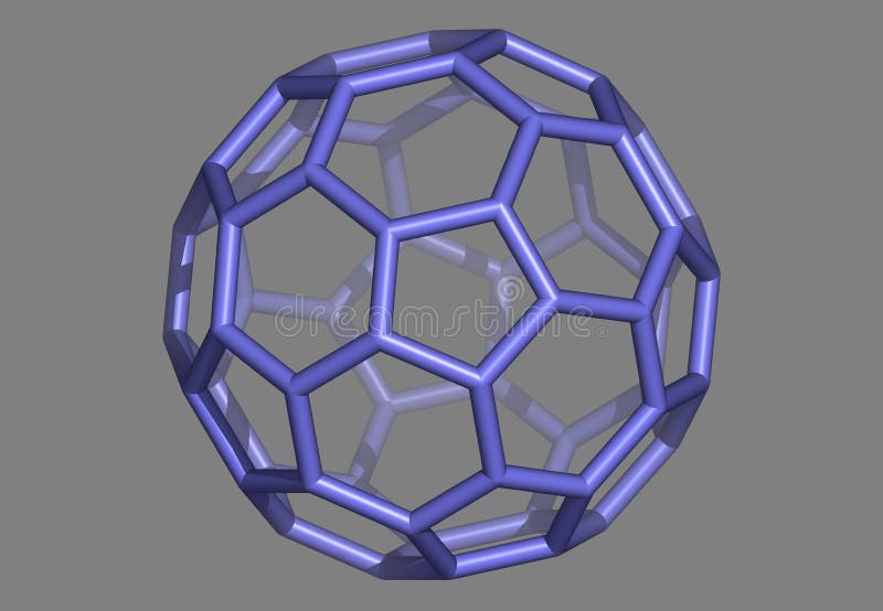 Modelo molecular de Bucky Ball ilustração do vetor