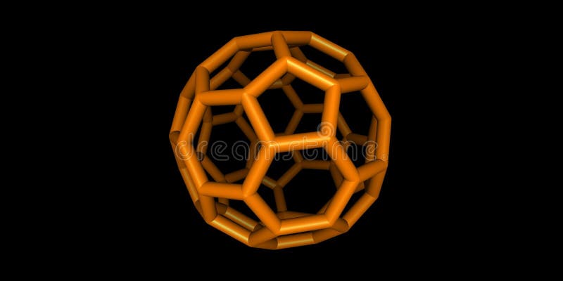 Modelo molecular de bola buchosa ilustração royalty free