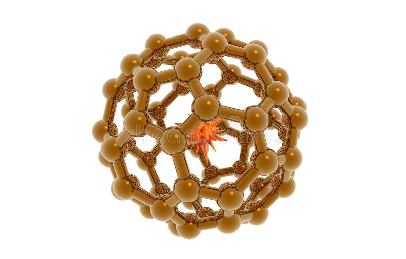 Modelo molecular de bola buchosa ilustração royalty free