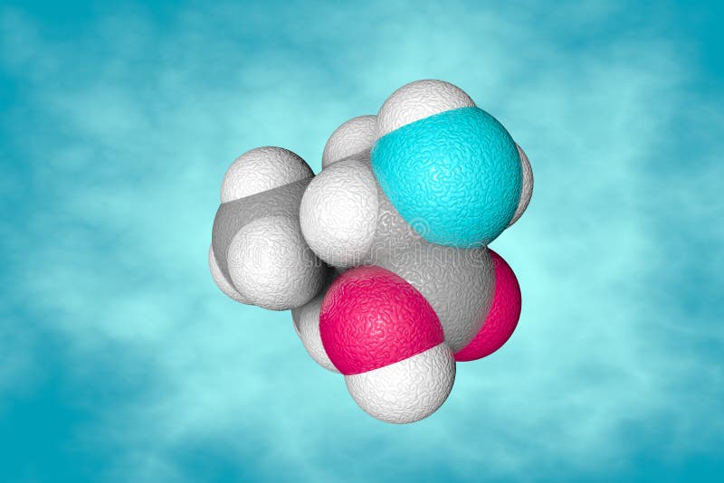 Modelo Molecular Espacial De L-leucina Los átomos Se Representan Como  Esferas Con Codificación De Color Convencional: Carbono Stock de  ilustración - Ilustración de fondo, importante: 161843424