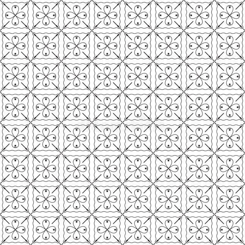 Modelo monocromático blanco y negro del gráfico de las flores stock de ilustración Modelo monocromático blanco y negro del gráfico de las flores stock de ilustración