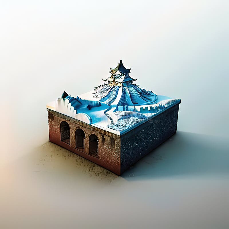 Modelo nagano nagano japón de microciudad. ai generativo. Una interpretación generativa del estilo de arte ai del modelo de microciudad nagano nagano japón.