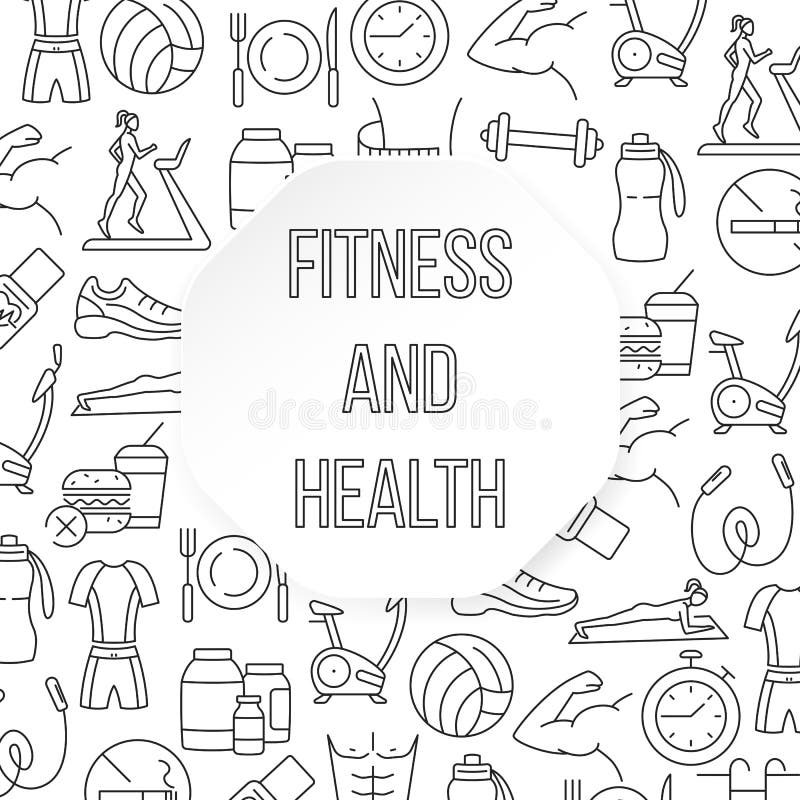 Modelo plano de la aptitud y de la salud ilustración del vector Modelo plano de la aptitud y de la salud ilustración del vector