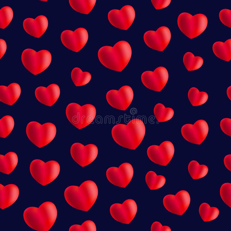 Modelo rojo elegante inconsútil con los corazones Ilustración del vector stock de ilustración