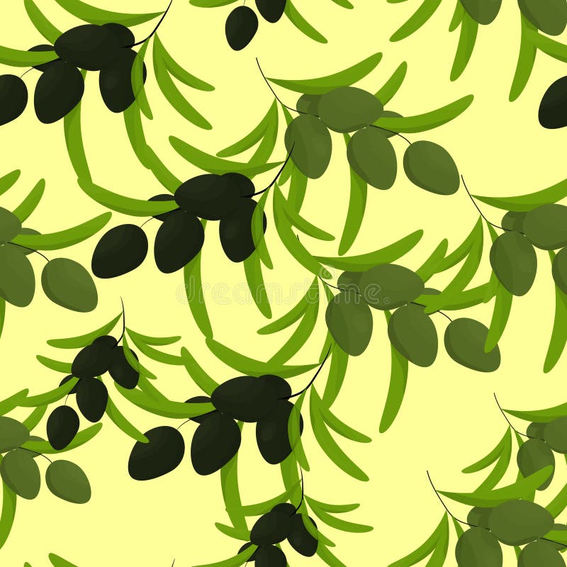 Modelo seamless. Rama de olivo. Vector. Elementos de diseño para el diseño de envases de papel de envoltorio de tela. libre illustration