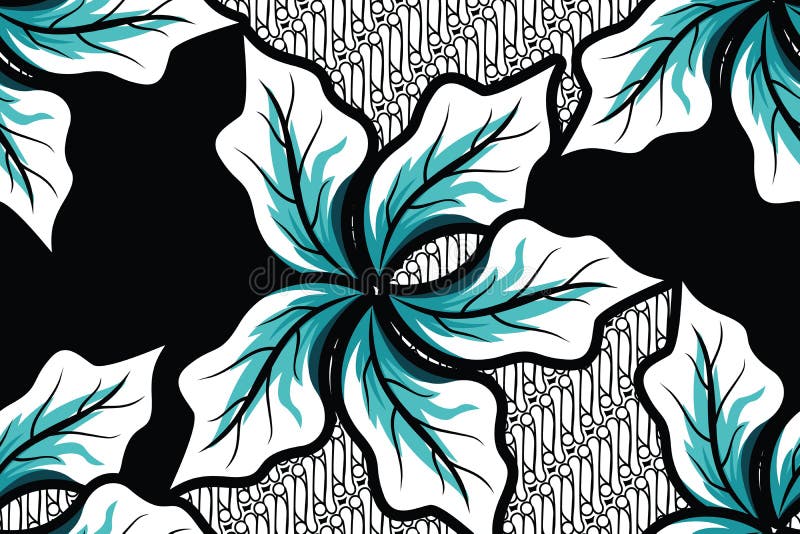 Seamless pattern with leaf vector Illustration, simple batik motif. Seamless pattern with leaf vector Illustration, simple batik motif
