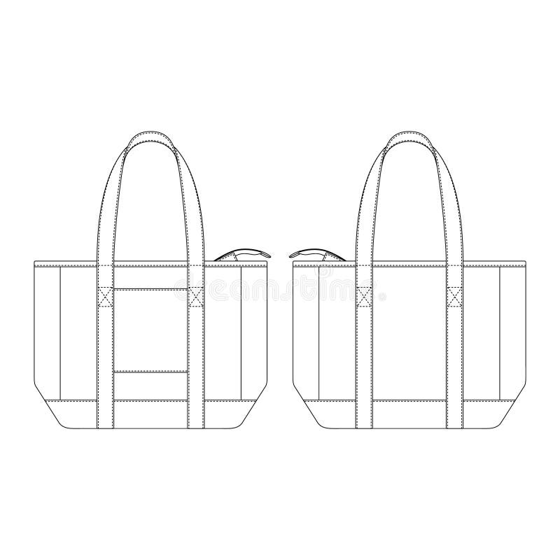 Modelo tote bag pocket vetor ilustração desenho plano
