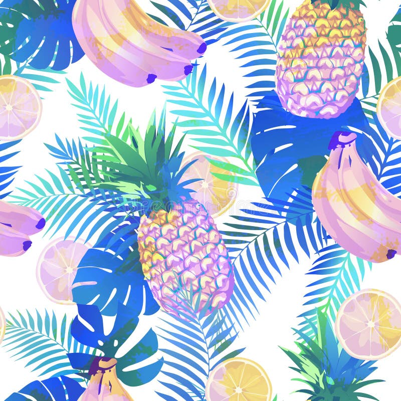 Modelo tropical inconsútil con las hojas de palma stock de ilustración Modelo tropical inconsútil con las hojas de palma stock de ilustración