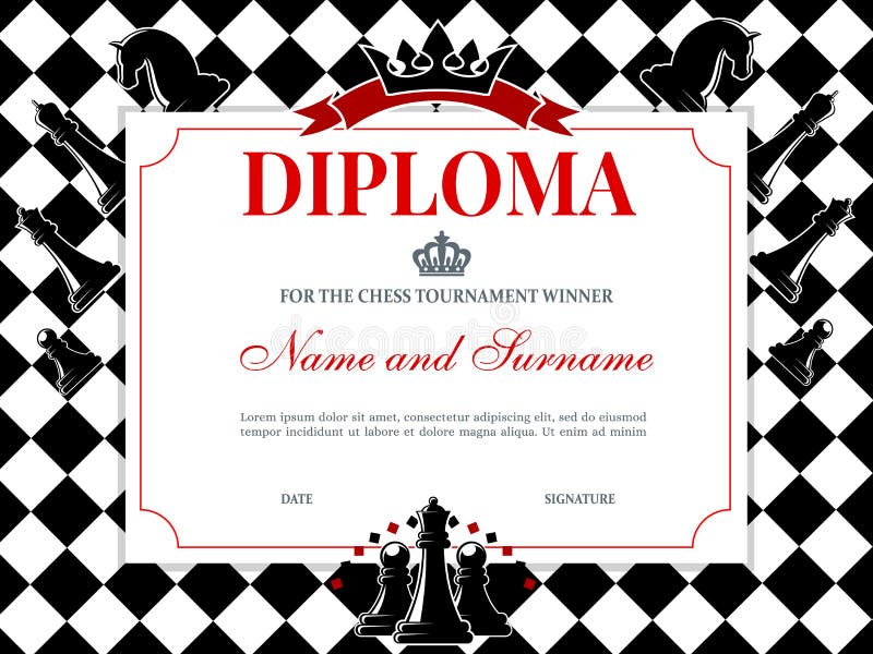 Prêmio de certificado de participação em torneio de xadrez