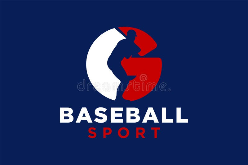 Modelo vetorial do ícone do logotipo da letra g baseball ilustração stock