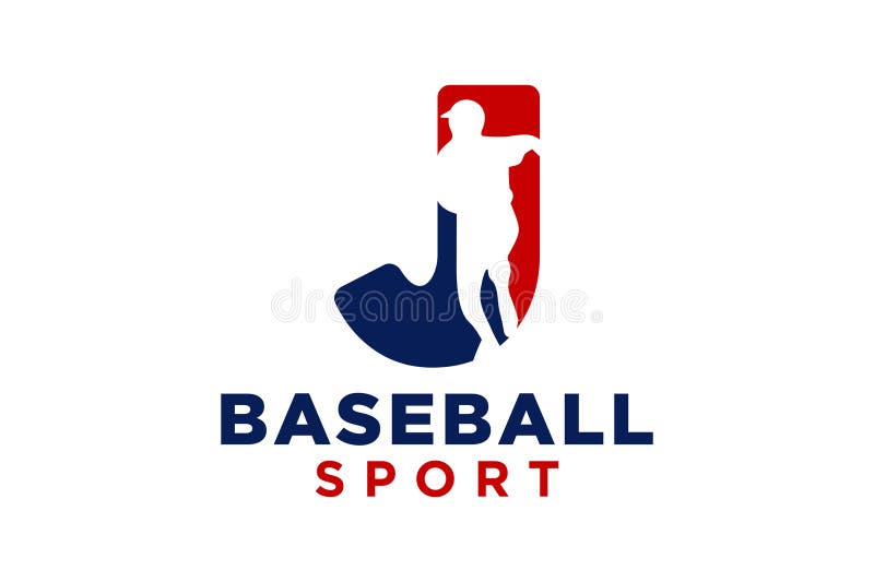 Modelo vetorial do ícone do logotipo da letra j baseball ilustração royalty free