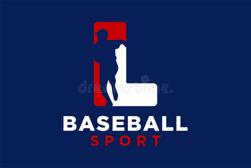 Modelo vetorial do ícone do logotipo da letra l baseball ilustração royalty free