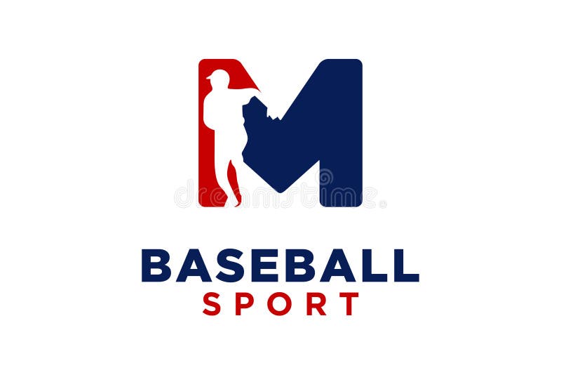 Modelo vetorial do ícone do logotipo da letra m baseball ilustração do vetor