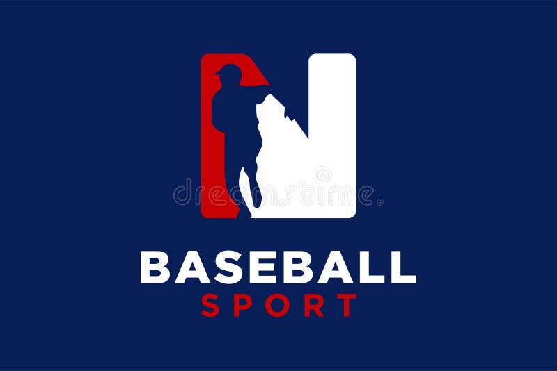 Modelo vetorial do ícone do logotipo da letra n baseball ilustração do vetor