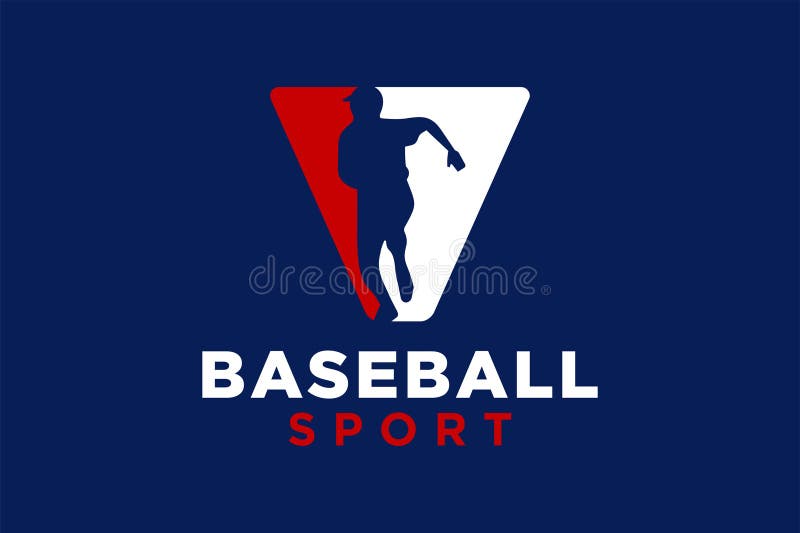 Modelo vetorial do ícone do logotipo da letra v baseball ilustração royalty free