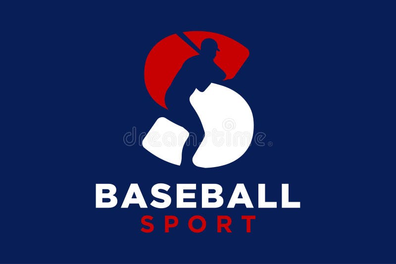 Modelo vetorial do ícone do logotipo de letra s baseball ilustração royalty free