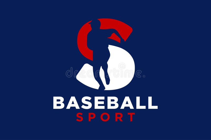 Modelo vetorial do ícone do logotipo de letra s baseball ilustração royalty free