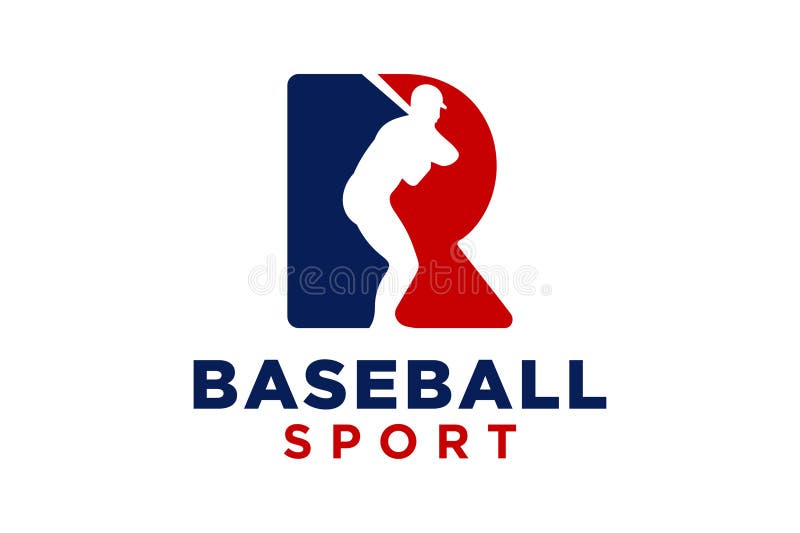 Modelo vetorial do ícone do logotipo letra r baseball ilustração stock