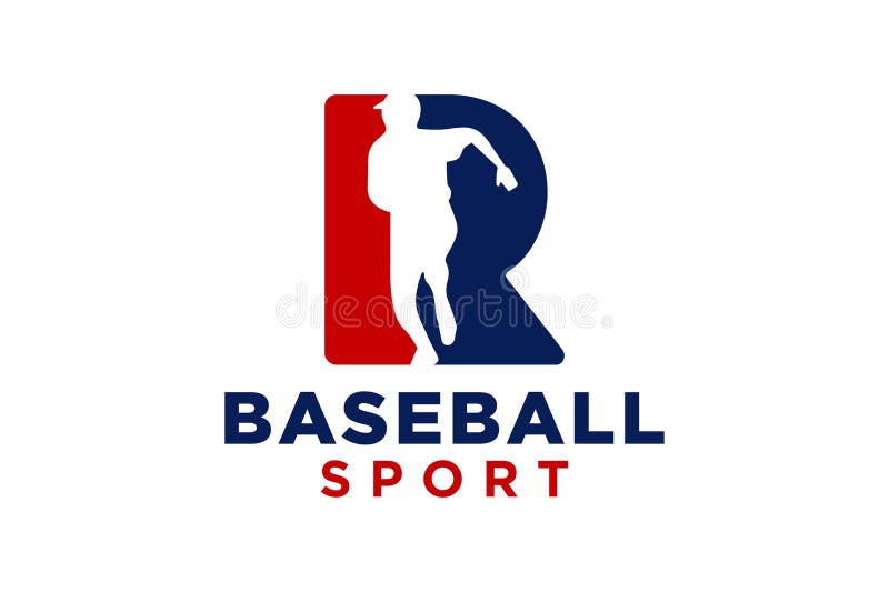 Modelo vetorial do ícone do logotipo letra r baseball ilustração stock