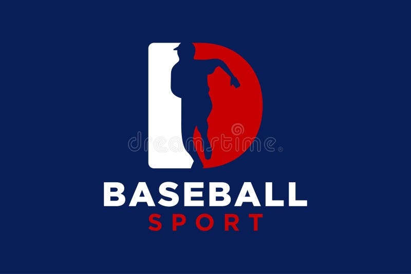 Modelo vetorial do ícone do logótipo da letra d baseball ilustração do vetor