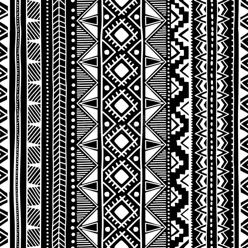 Modelo étnico inconsútil Ornamento geométrico blanco y negro Pri libre illustration Modelo étnico inconsútil Ornamento geométrico blanco y negro Pri libre illustration