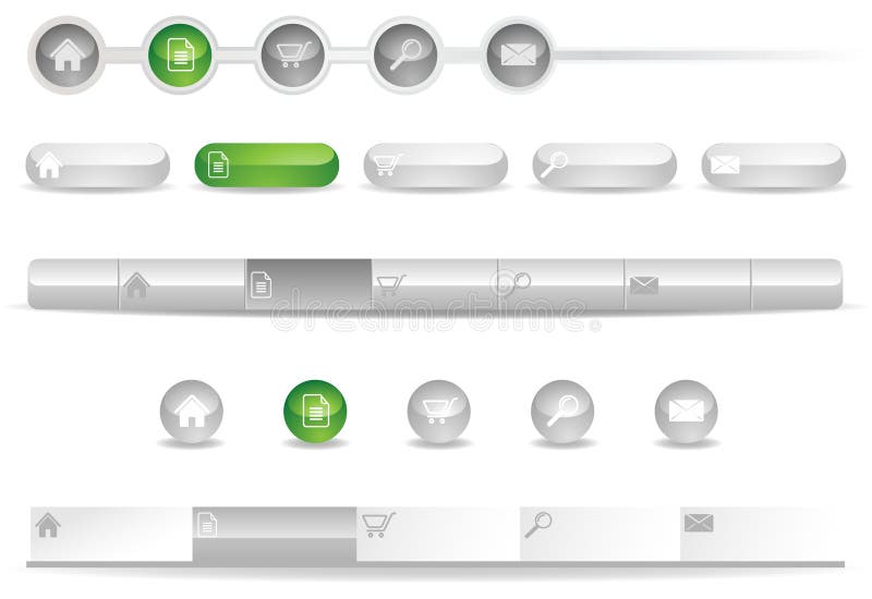Modelos de la navegación del Web site con los iconos ilustración del vector Modelos de la navegación del Web site con los iconos ilustración del vector