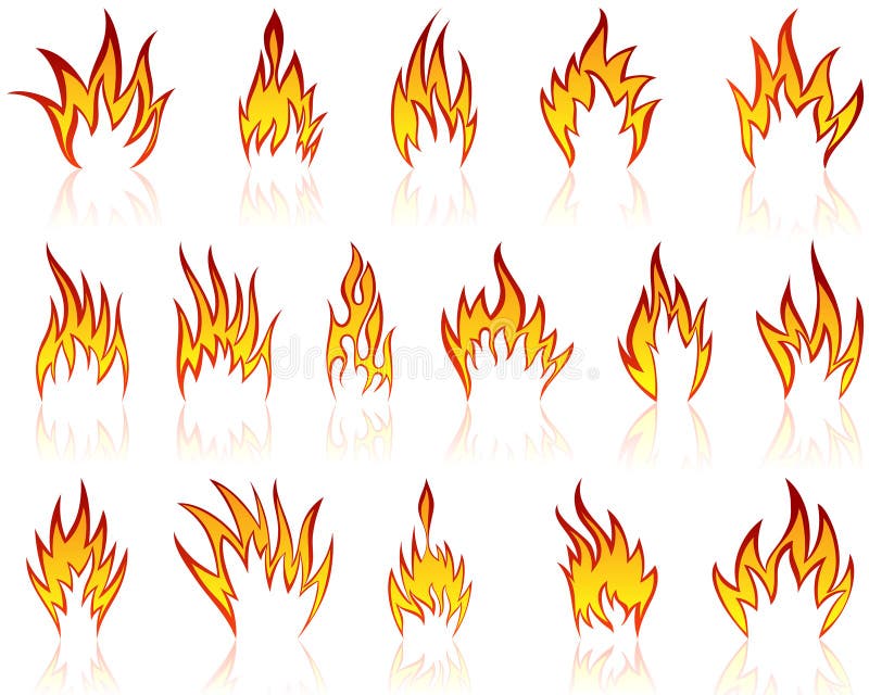 Modelos del fuego fijados ilustración del vector. Ilustración de llameante  - 10705448