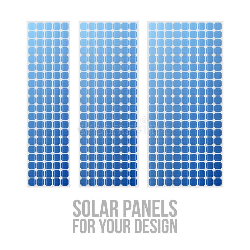 Modelos eléctricos fotovoltaicos del panel solar fijados ilustración del vector Modelos eléctricos fotovoltaicos del panel solar fijados ilustración del vector